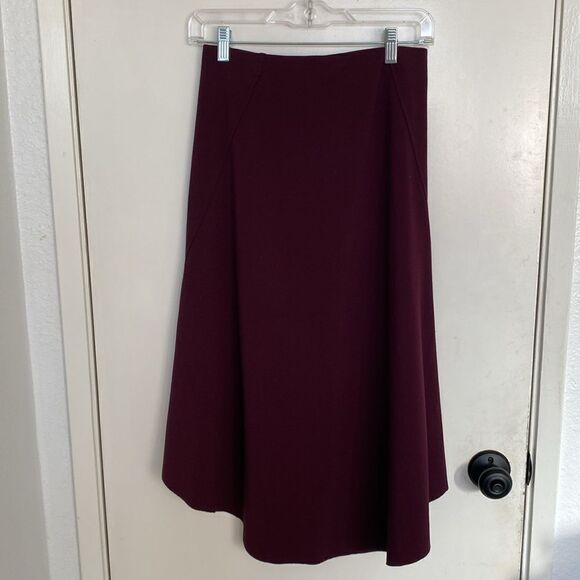 Halogen Maroon Midi Body Con Slit Skirt - Picture 4 of 7
